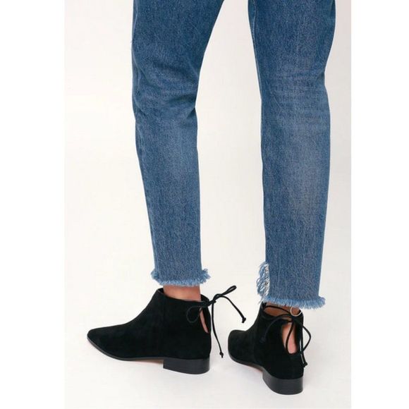 Splendid Niva Pointed Toe Suede Booties in Black - Picture 5 of 16